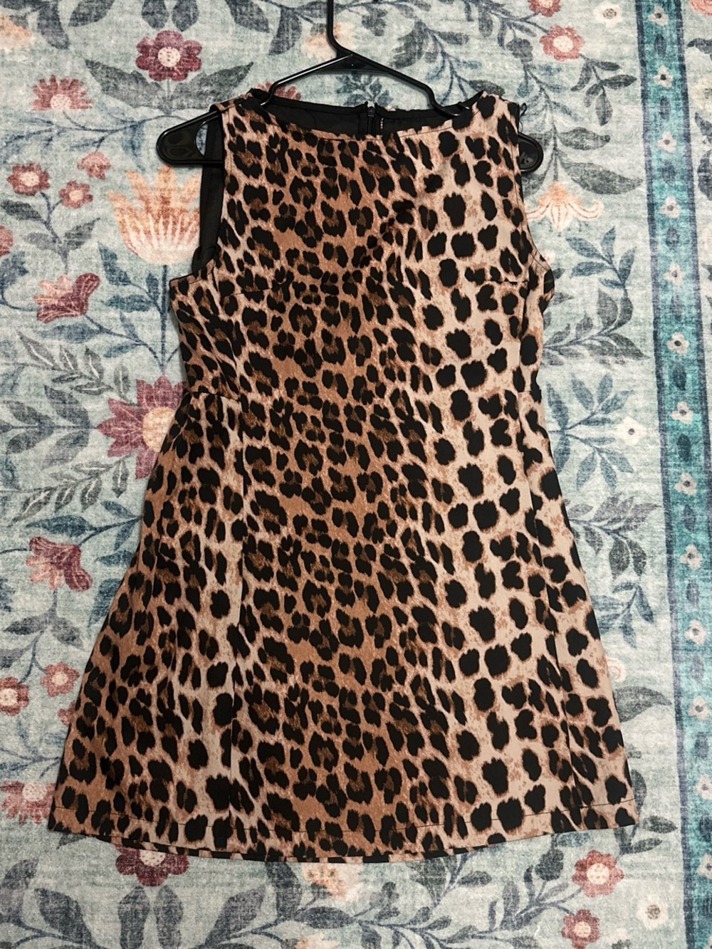 Girls Leopard Print Sleeveless Dress - Brown/Black